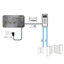 Visiophone filaire 7" effet miroir AVIDSEN Maya