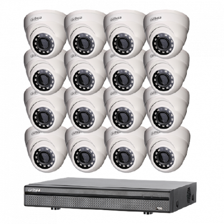 Kit vidéosurveillance 16 caméras 2Mpxls + enregistreur