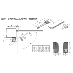 Motorisation portail battant à bras articulés 24V jusqu'à 800kg CARDIN KT-BL3924MCB
