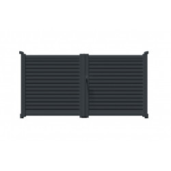 Portail alu 2 battants droit lames persiennes ANKARA