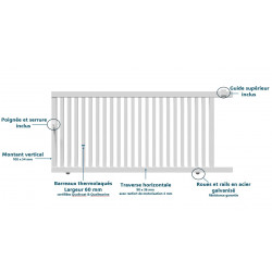 Portail alu coulissant droit ajouré ADEN
