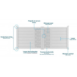 Portail alu 2 battants décoratif droit LAOS P11