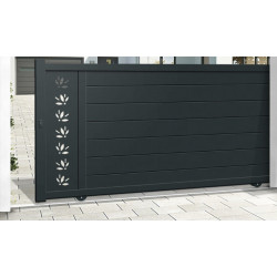 Portail alu coulissant décoratif droit GIVERNY