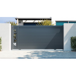 Portail alu coulissant décoratif droit GIVERNY