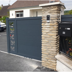 Portail alu coulissant décoratif droit GIVERNY