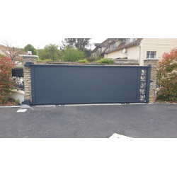 Portail alu coulissant décoratif droit GIVERNY