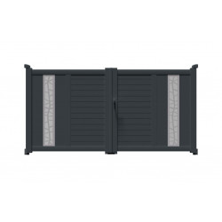 Portail alu 2 battants décoratif droit BRASILIA