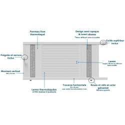 Portail alu coulissant décoratif droit MONTREAL