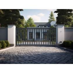 Portail alu coulissant droit ajouré ADEN