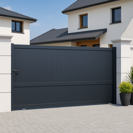 Portail alu coulissant plein droit MELVILLE