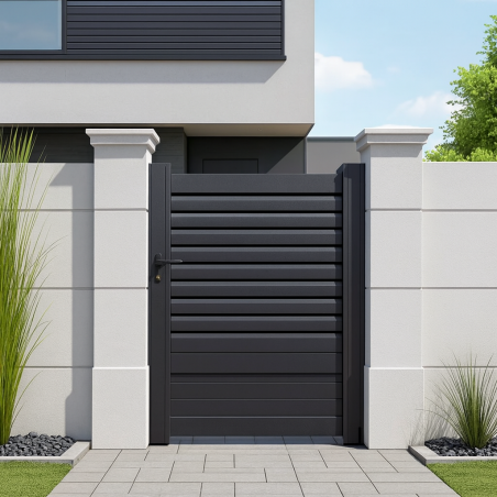 Portillon alu semi persienne droit TRINIDAD