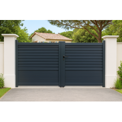 Portail alu 2 battants plein droit MELVILLE