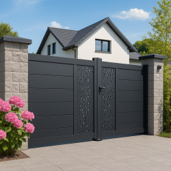 Portail alu 2 battants décoratif droit LAOS P11