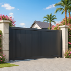 Portail alu coulissant plein droit ANTILLES