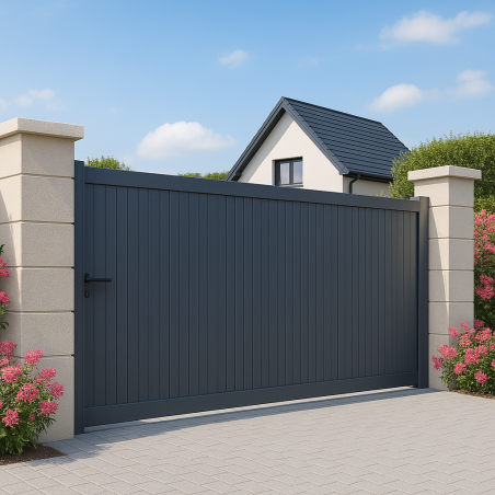 Portail alu coulissant plein droit ANTILLES