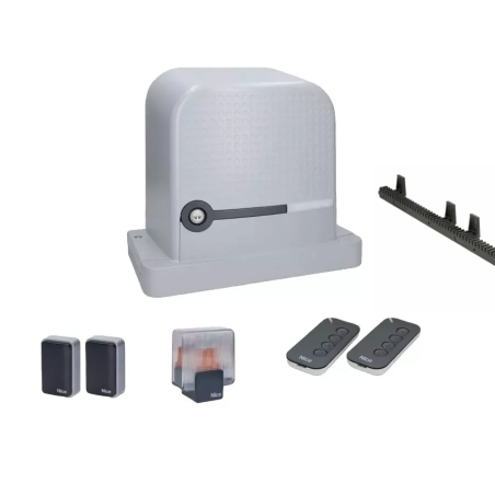 Motorisation portail coulissant NICE ROBUSKIT 400kg + 4m de crémaillères